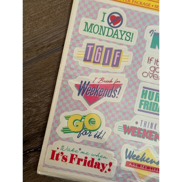 Vintage 1984 Hallmark WEEKEND Stickers 4 Sheets Self Adhesive NOS Teacher School - Picture 2 of 5